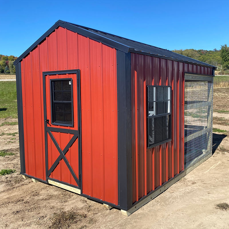 Driftless Outdoors Countryside Chicken Coop 6x12' red black