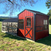 Driftless Outdoors 8’ x 20’ Country Vibe Coop with Run red front door
