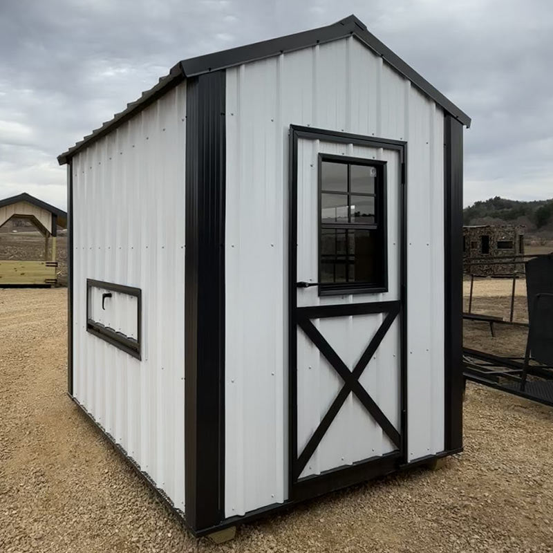 Driftless Outdoors Country Coop 6 x 8' White front door and egg access
