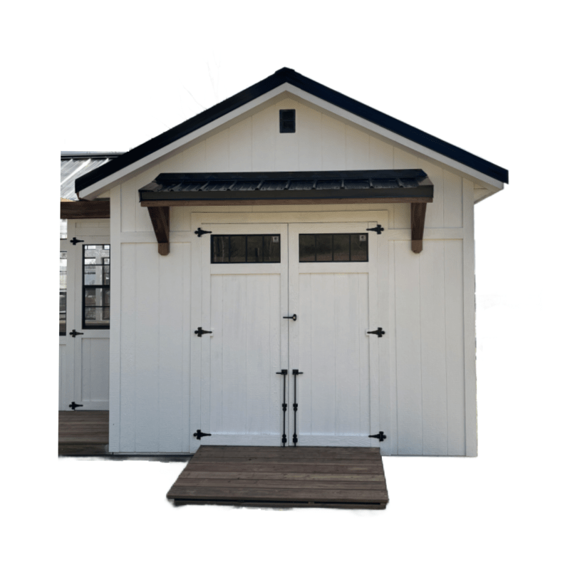 Driftless Outdoors Shed & Greenhouse Deluxe Combo 12 x 20 ft front doors closed