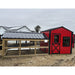 Driftless Outdoors 8’ x 20’ Country Vibe Coop with Run red and black trim