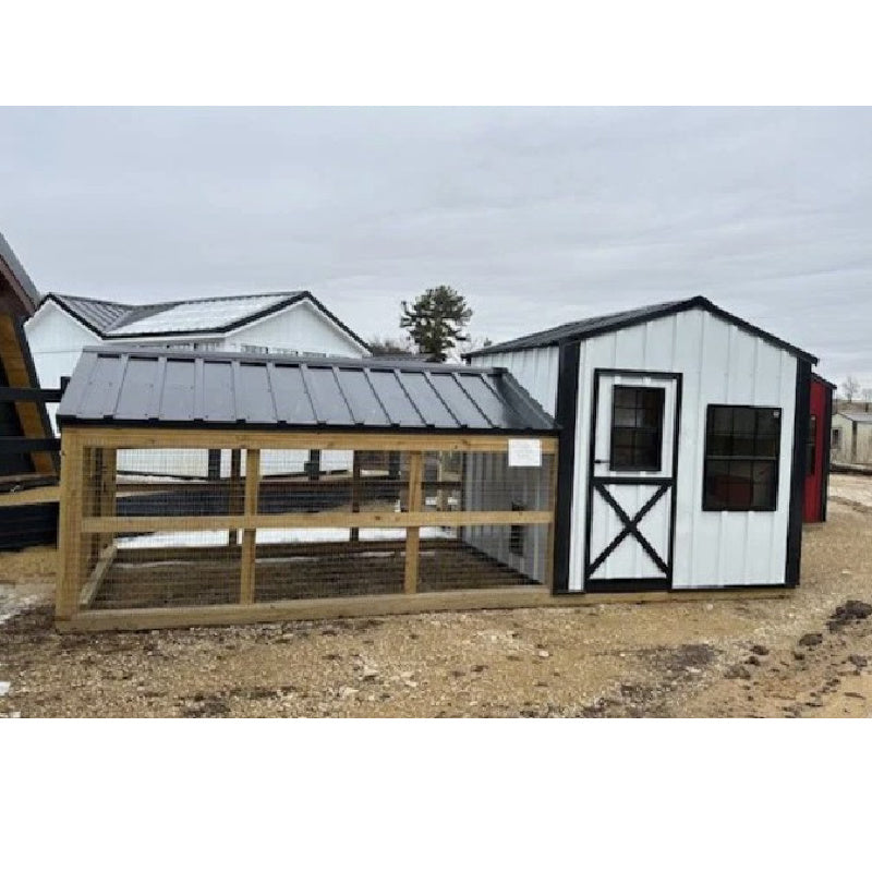 Driftless Outdoors 8’ x 20’ Country Vibe Coop with Run white