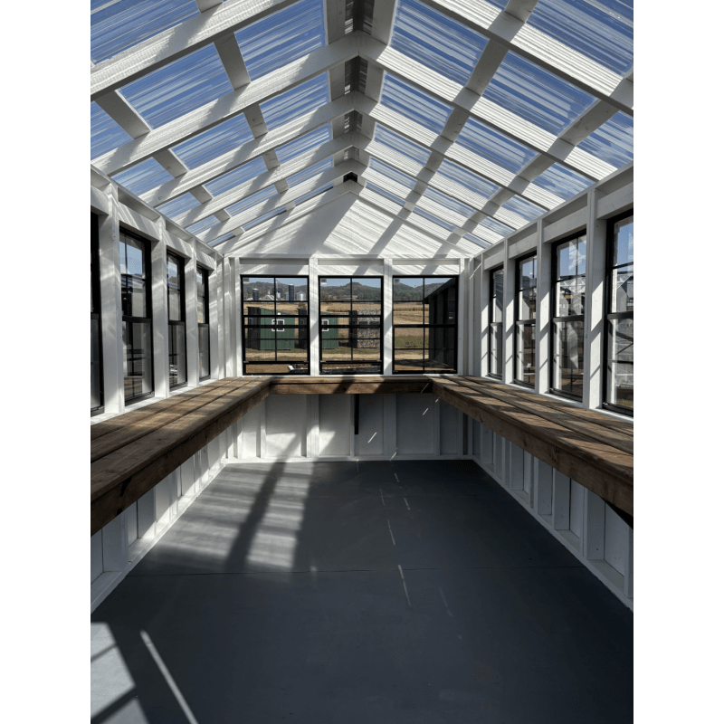 Driftless Outdoors 10x12 Greenhouse inside