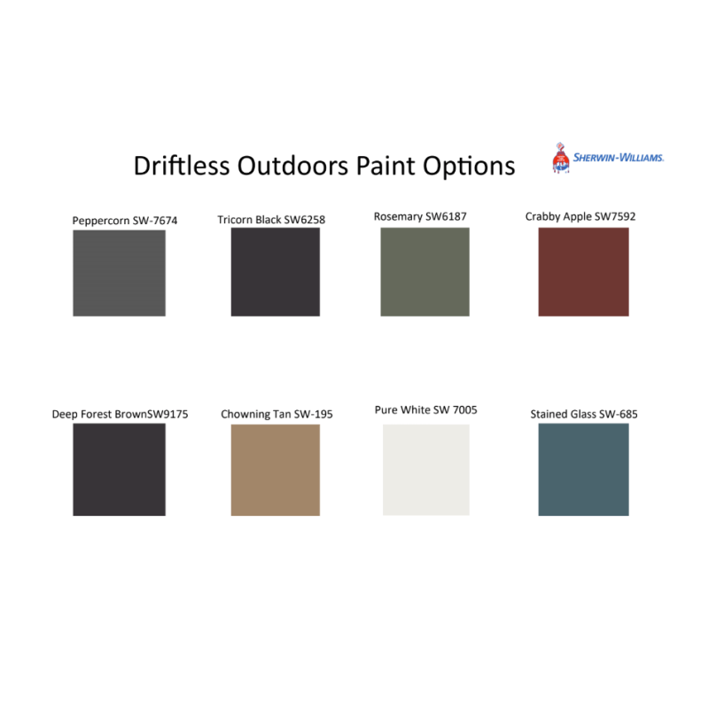 Driftless Outdoors LP Paint Color Options