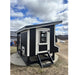 Prairie Lane Elevated Chicken Coop with Run | Driftless Outdoors back view with floor level sweep out door