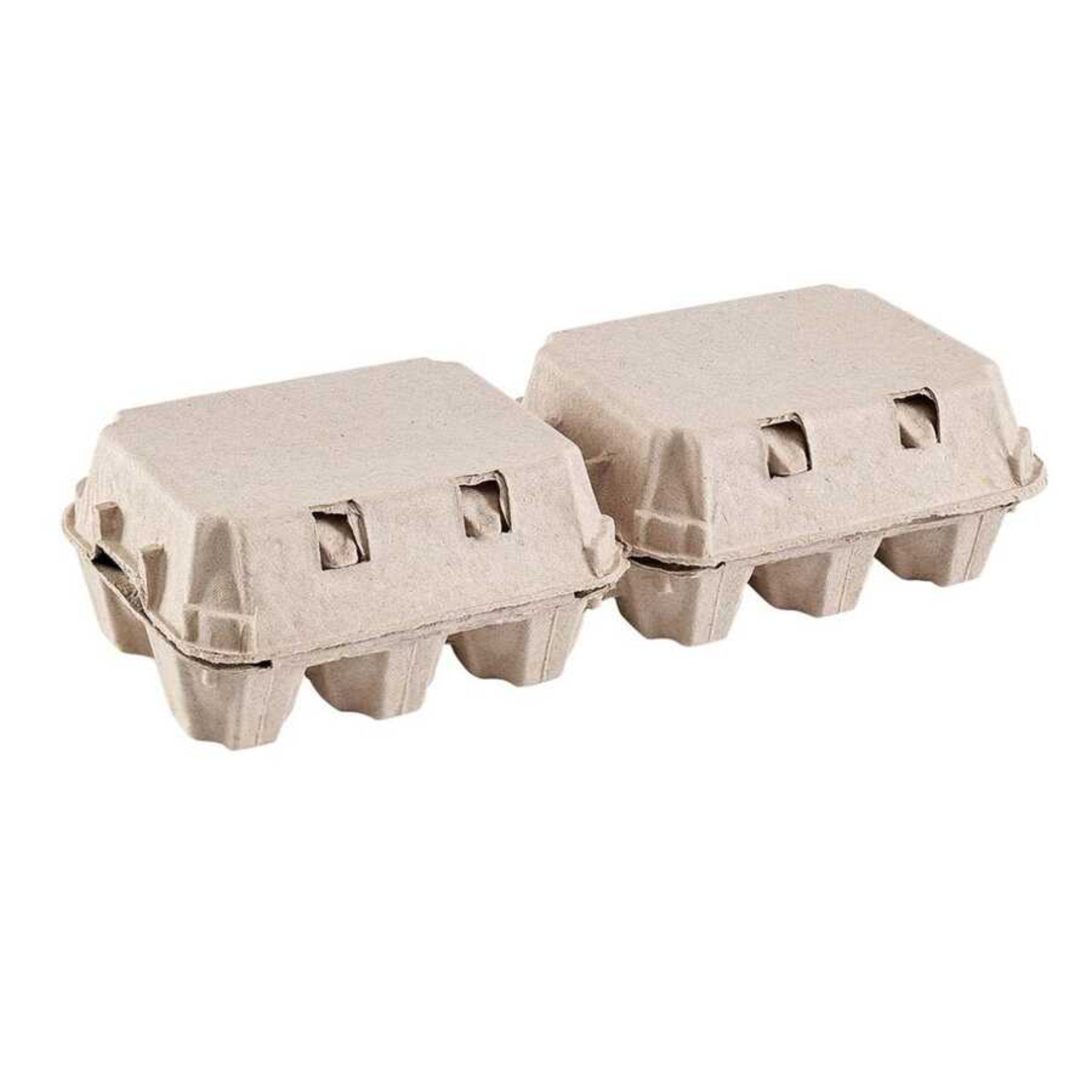 Hatching Time 12-Egg Cartons (2x6) - Natural Pulp, Flat Top Blank