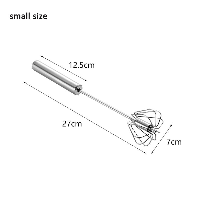 Batidor de huevos de acero inoxidable, semiautomático, manual, giratorio, para el hogar
