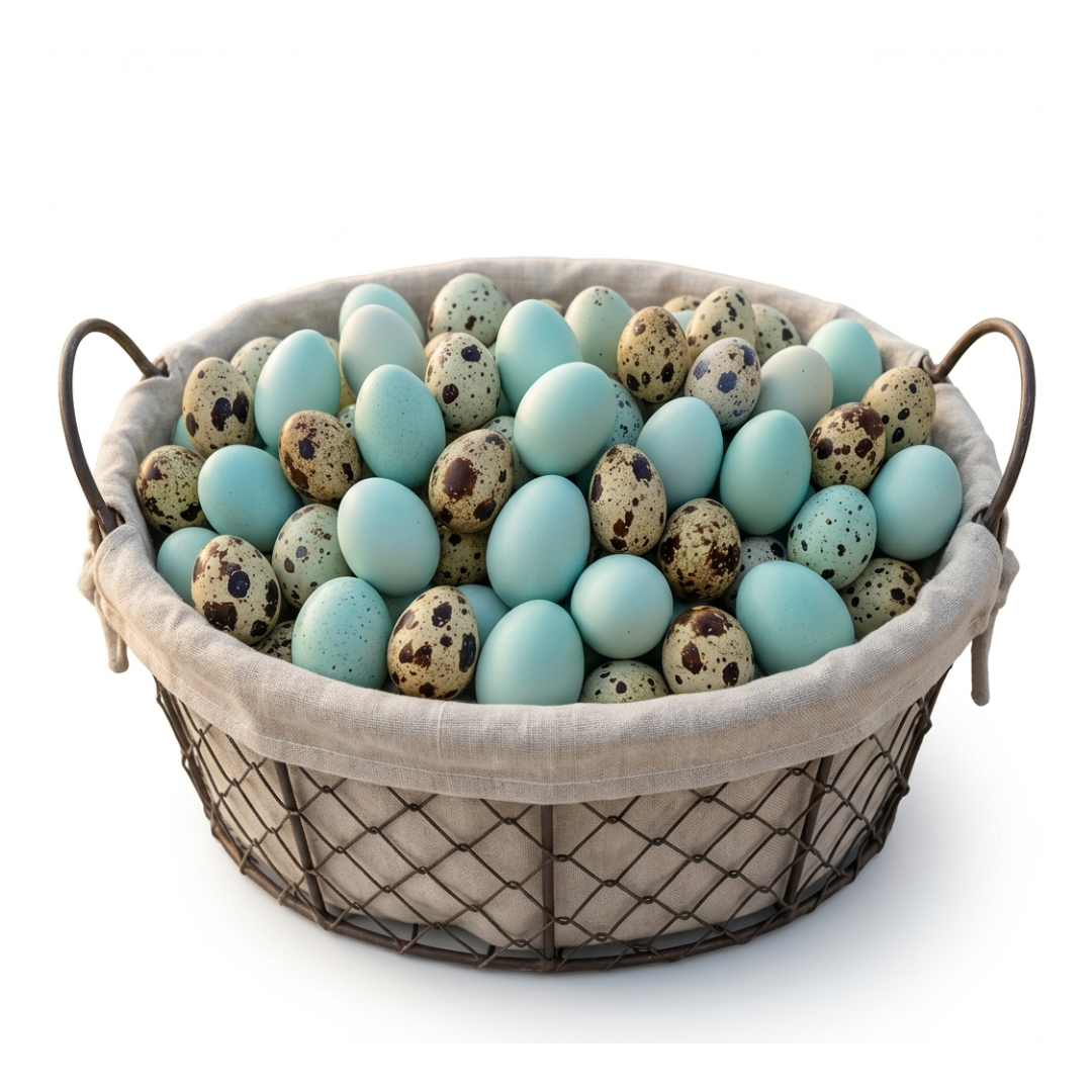 Red, White and Blue Quail Hatching Eggs 24 Ct