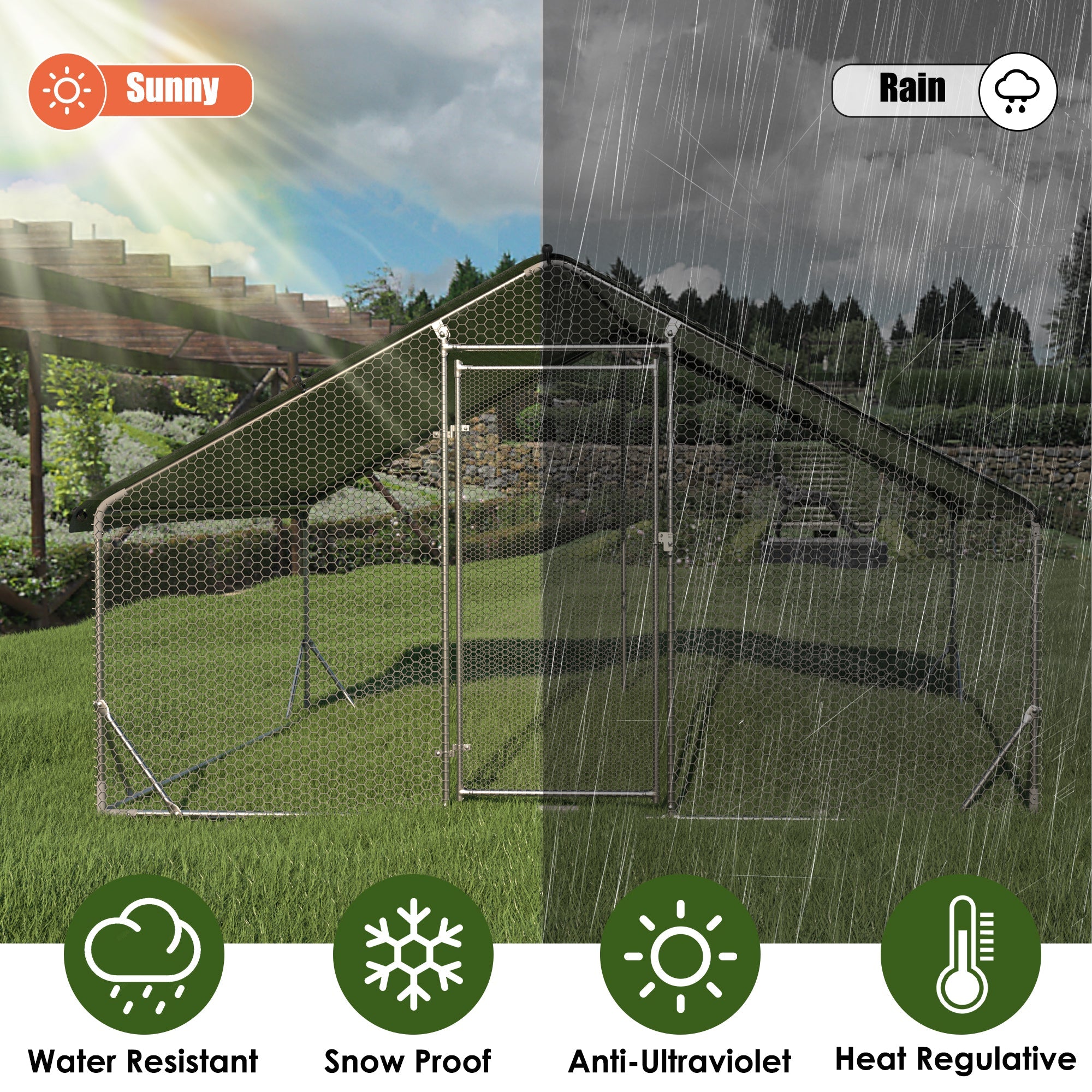 V.I.P Digital Presence Metal Chicken Cage Oxford Cloth Silver Plated Waterproof and UV Resistant water resistant