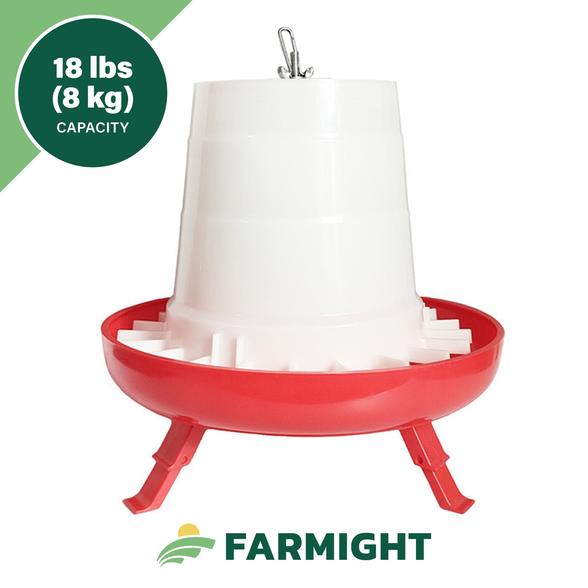 My Pet Chicken Farmight Open Top Hanging Feeder with Legs, 2 colors, 3 sizes 8kg capacity