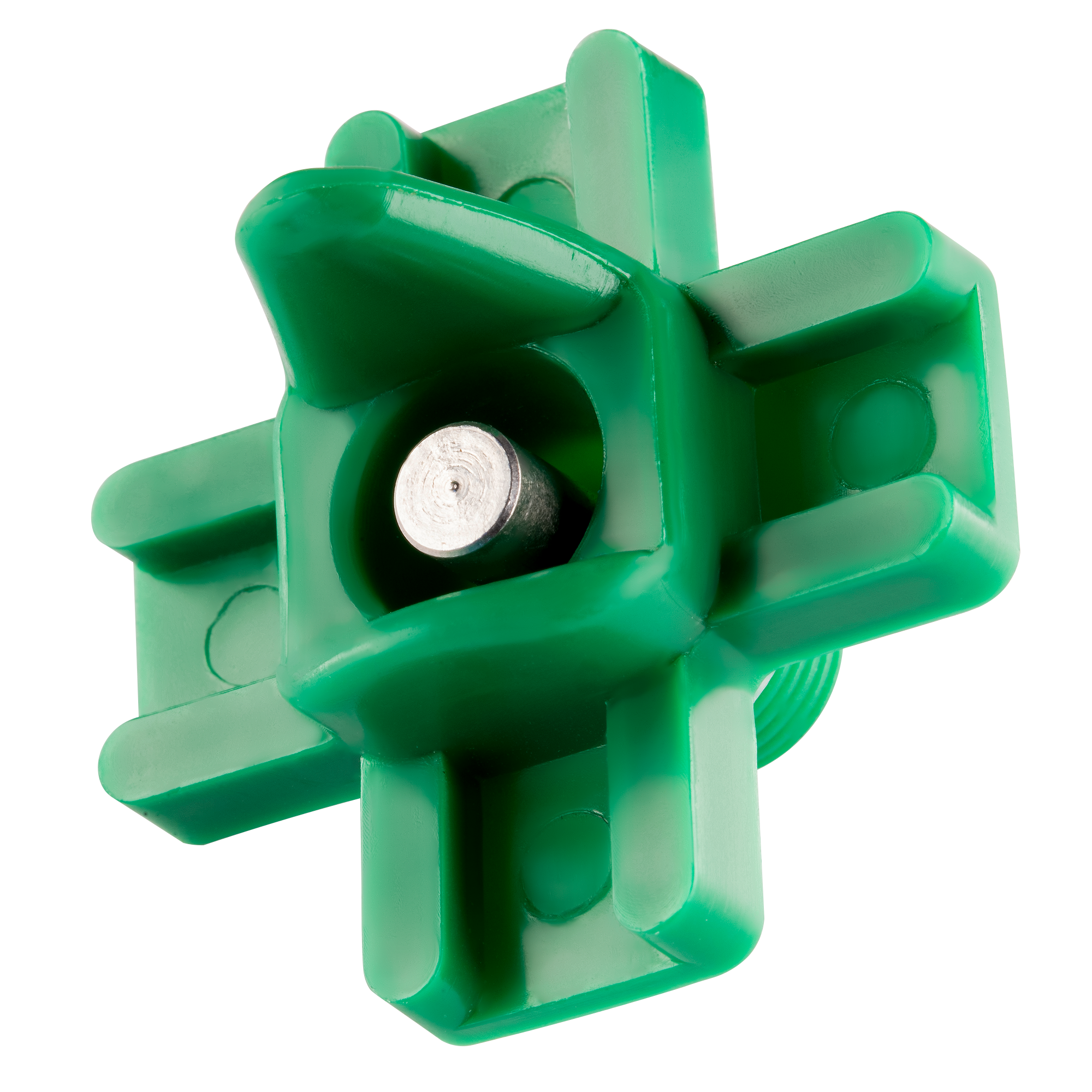 Five-pack of horizontal chicken waterer nipples with ABS plastic bodies and rubber washers