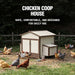 FlockRight chicken coop with four nesting compartments and exterior egg collection access.