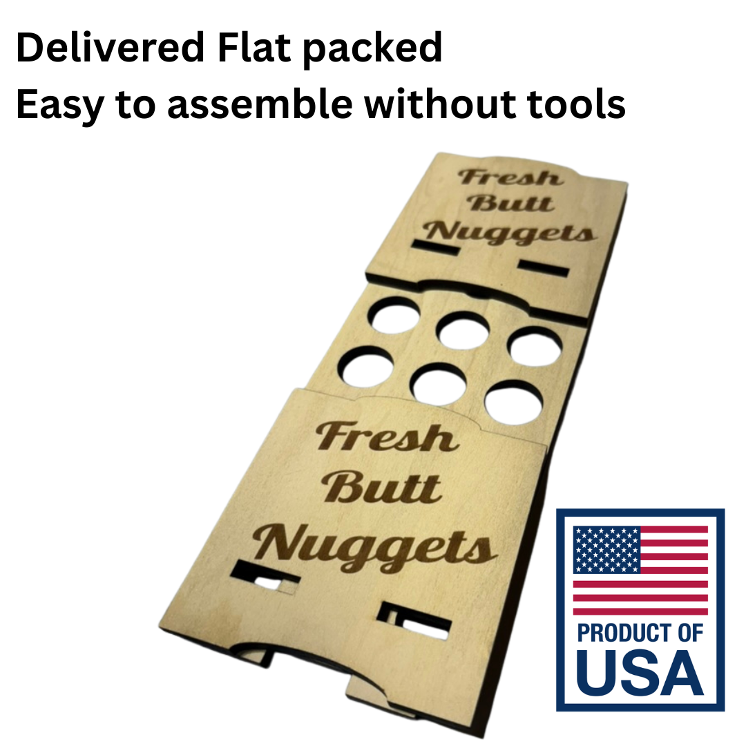 Fresh Butt Nuggets Wooden Egg Holder – Easy DIY Assembly