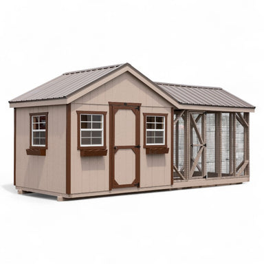 Gable Roof Coop with Feed Room A820RGC | Hen House Collection front