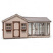 Gable Roof Coop with Feed Room A820RGC | Hen House Collection front of coop with metal roof