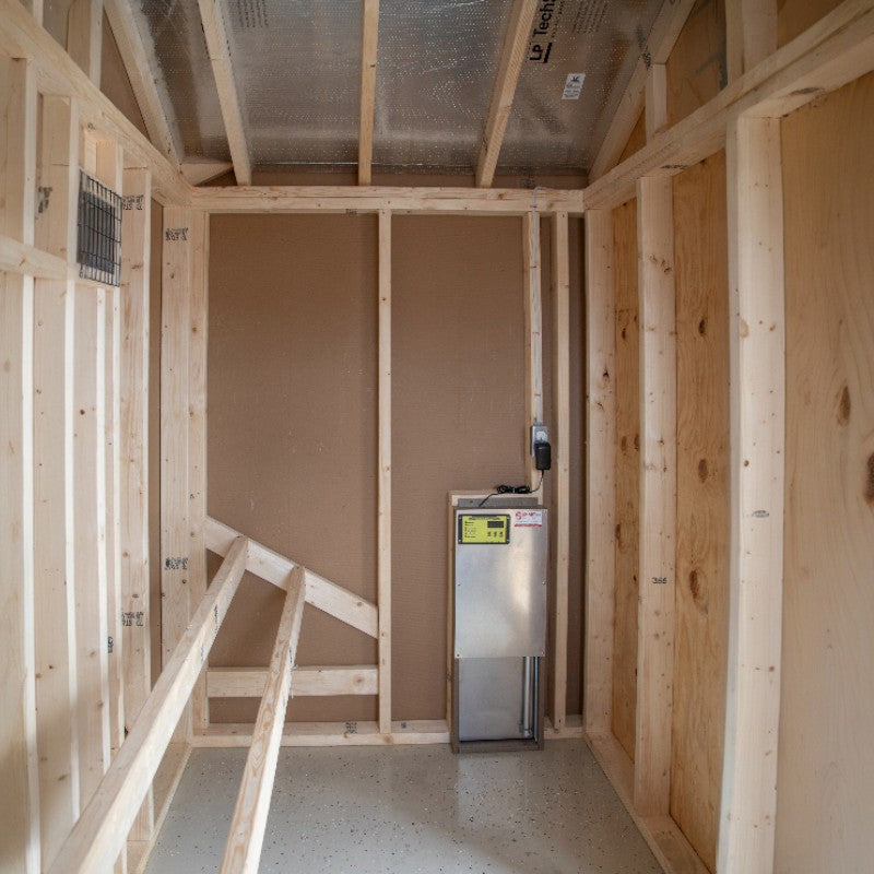 Gable Roof Coop with Feed Room A820RGC | Hen House Collection auto door option