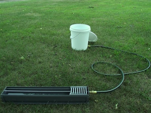 Gravity-fed chicken waterer kit with 5-foot leader hose and fittings