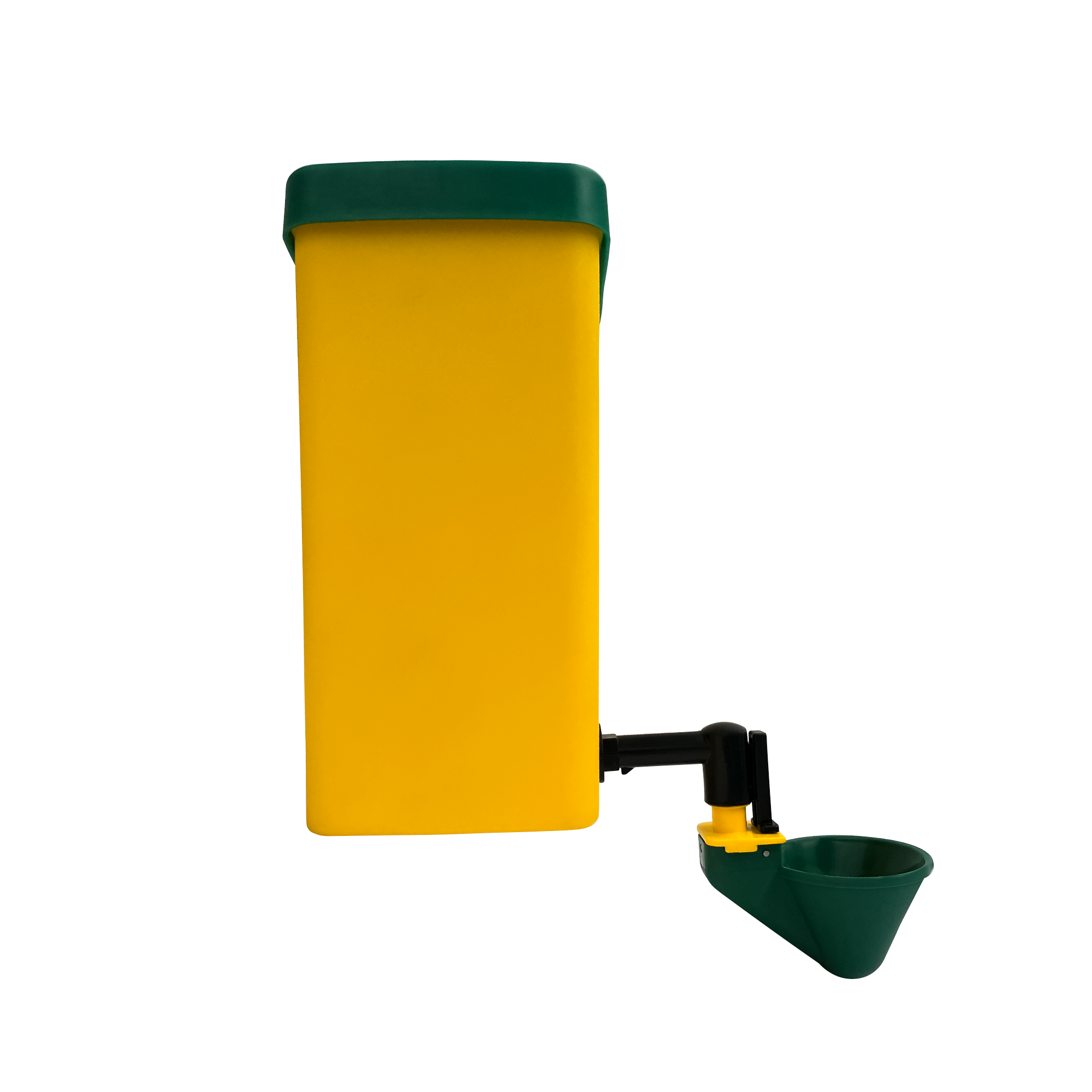 Green chicken waterer cup with automatic float valve