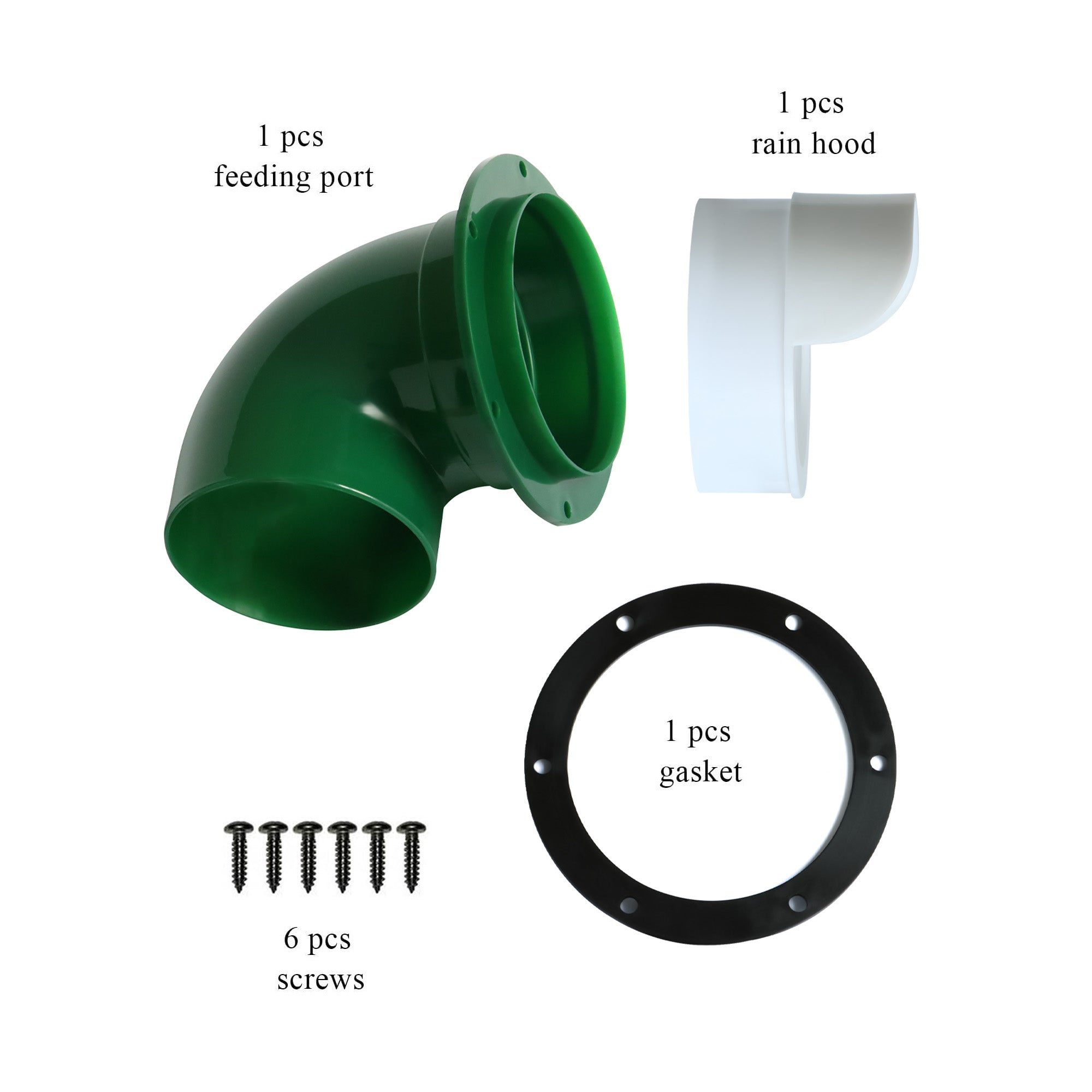 Green feeder port attachment for homemade poultry feeding stations