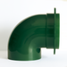Green plastic chicken feeder attachment for a container-based feeding system