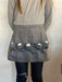 Grey denim egg collecting apron with 5 egg pockets