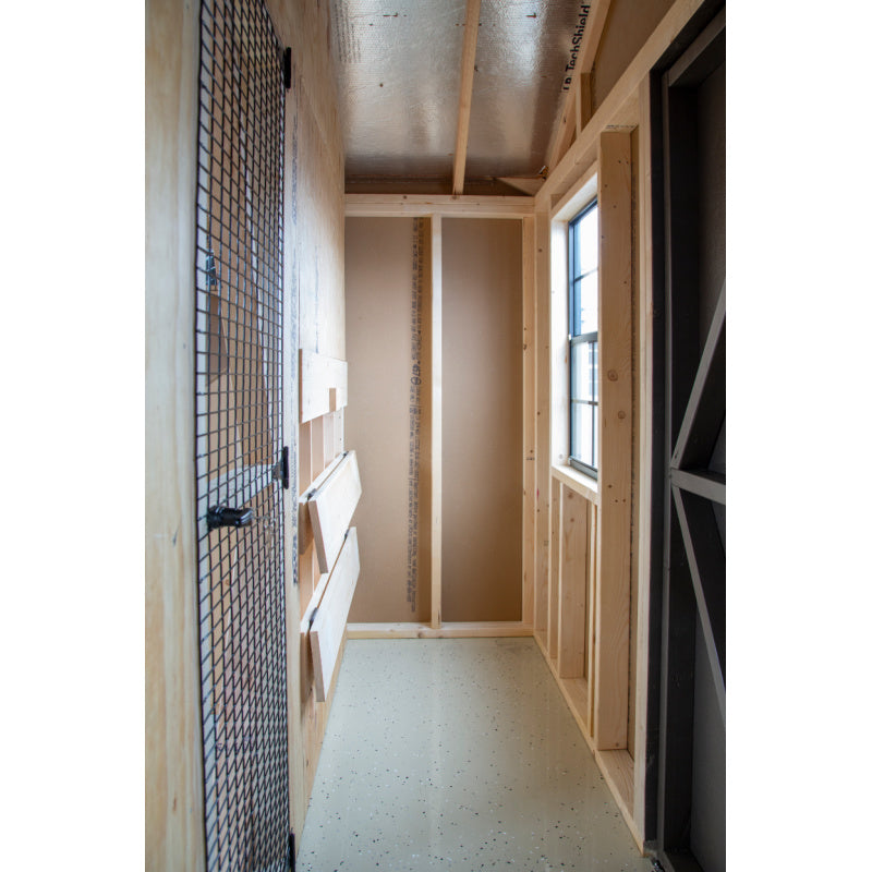 Reverse Gable Coop with Front Feed Room A1028RGC | Hen House Collection