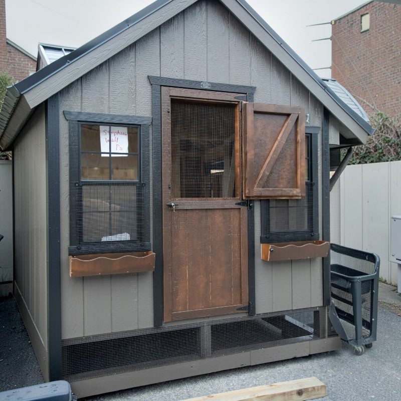 HHC A1032CRGD Amish-Built Chicken Coop with Dutch Door, Screened Windows and Flower Boxes