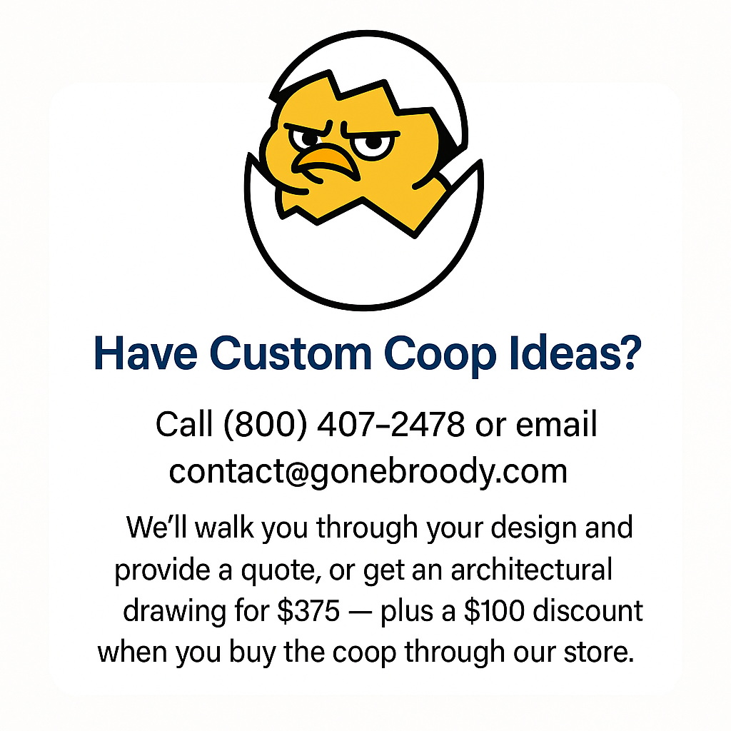 Custom Coop drawings and idea options - call Gone Broody