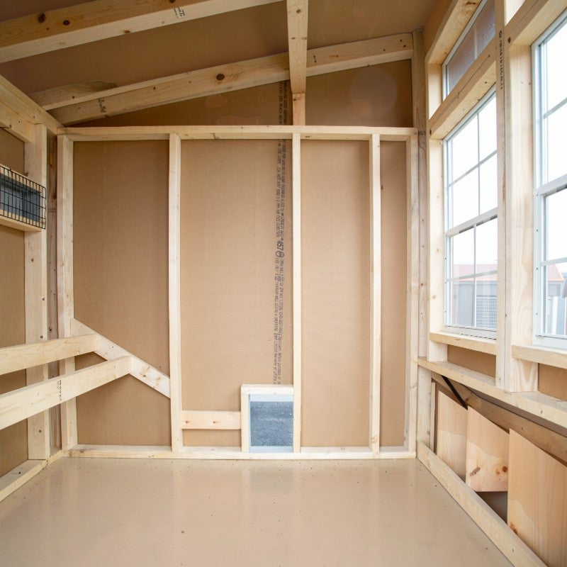 HHC L728C Chicken Coop Interior with Roost Bars, Ventilation, and Chicken Door