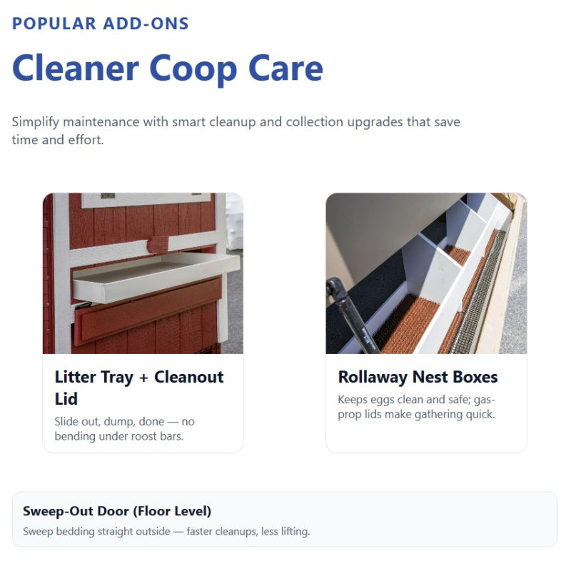 HHC Litter Tray and Rollaway Nest Boxes