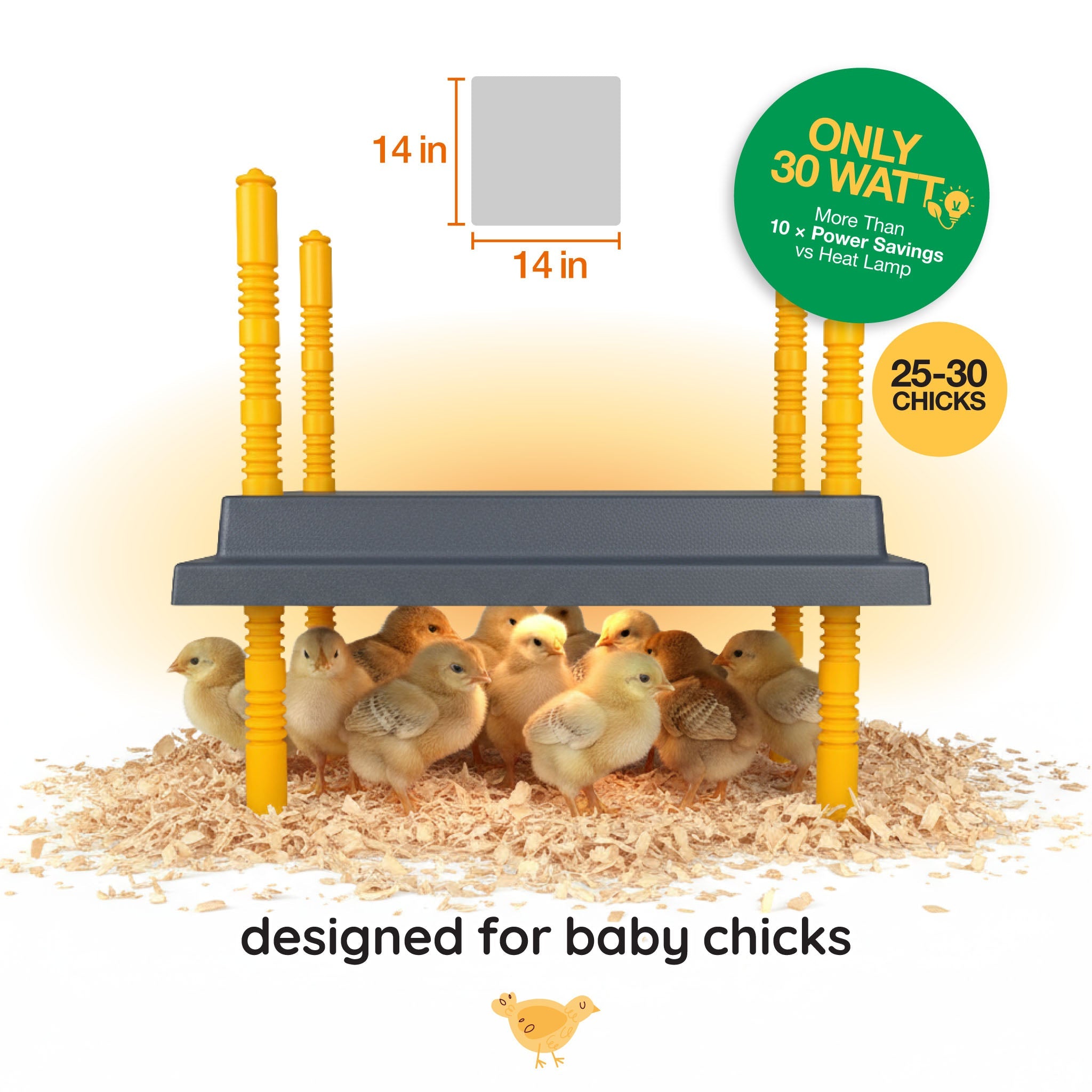 Warmzy Heating Plate (14" x 14") 25-30 chicks measurements