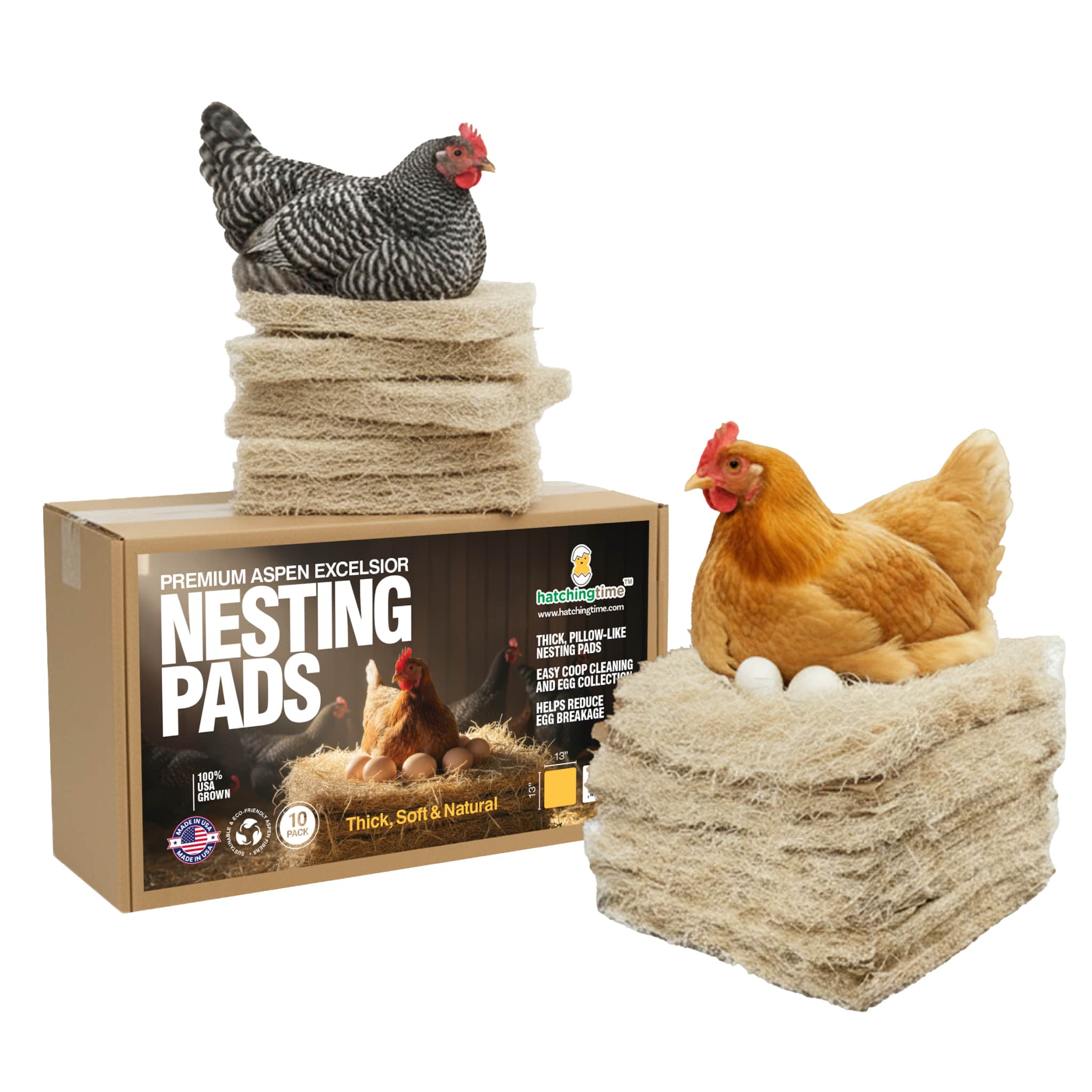 Hatching Time Premium Aspen Nesting Pads for chicken nesting boxes