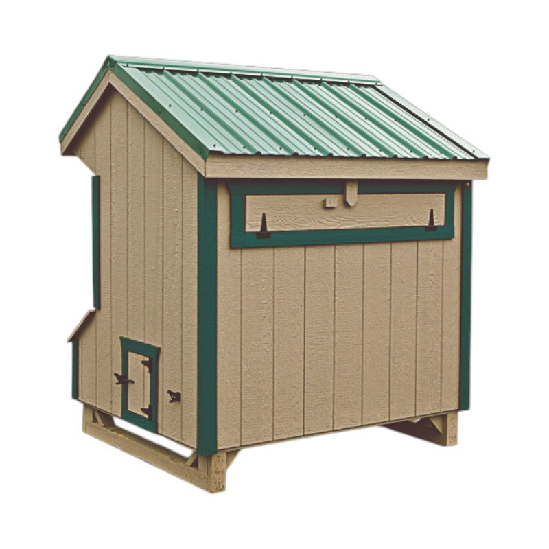Hen House Collection High Quaker Chicken Coop 4 x 6' Q46H LP back