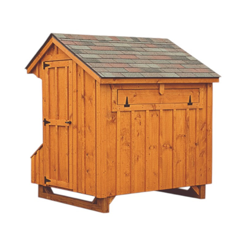 Hen House Collection High Quaker Chicken Coop 4 x 6' Q46H board and batten back