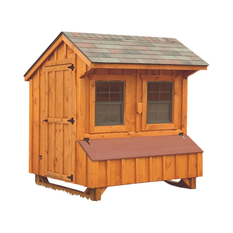 Hen House Collection High Quaker Chicken Coop 4 x 6' Q46H board and batten front