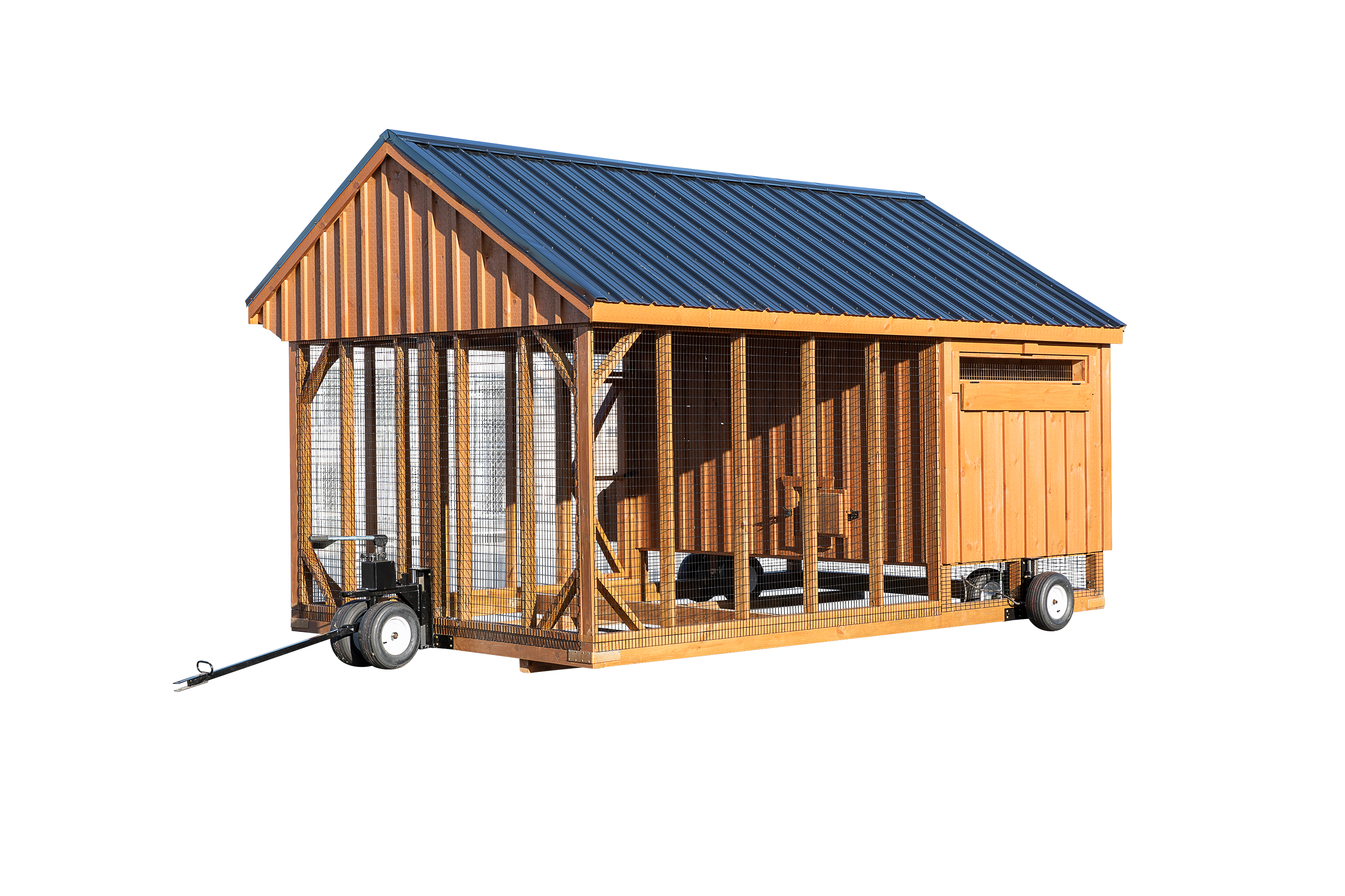 Hen House Collection Hydraulic Wheel System back of coop