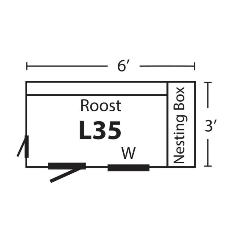 Hen House Collection Lean To Chicken Coop 3 x 5' L35 dimensions