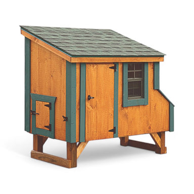 Hen House Collection Lean To Chicken Coop 3 x 5' L35 tongue and groove back