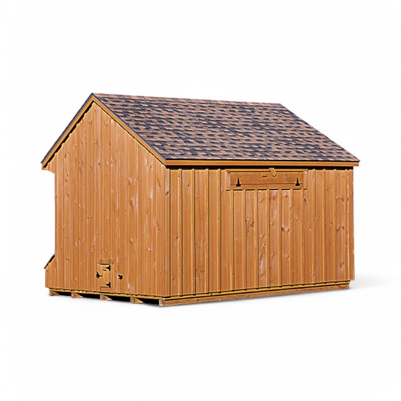 Hen House Collection Quaker Chicken Coop 10 x 12' Q1012 board and batten back