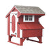 Hen House Collection Quaker Chicken Coop 3 x 4' Q34 LP front red with white trim