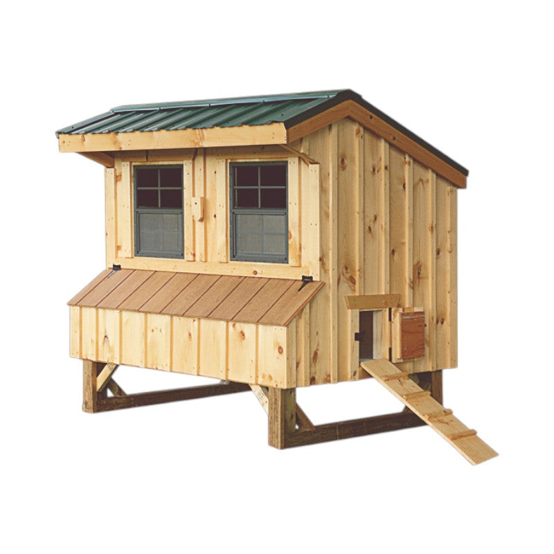Hen House Collection Quaker Chicken Coop 4 x 6' Q46 board and batten chicken door