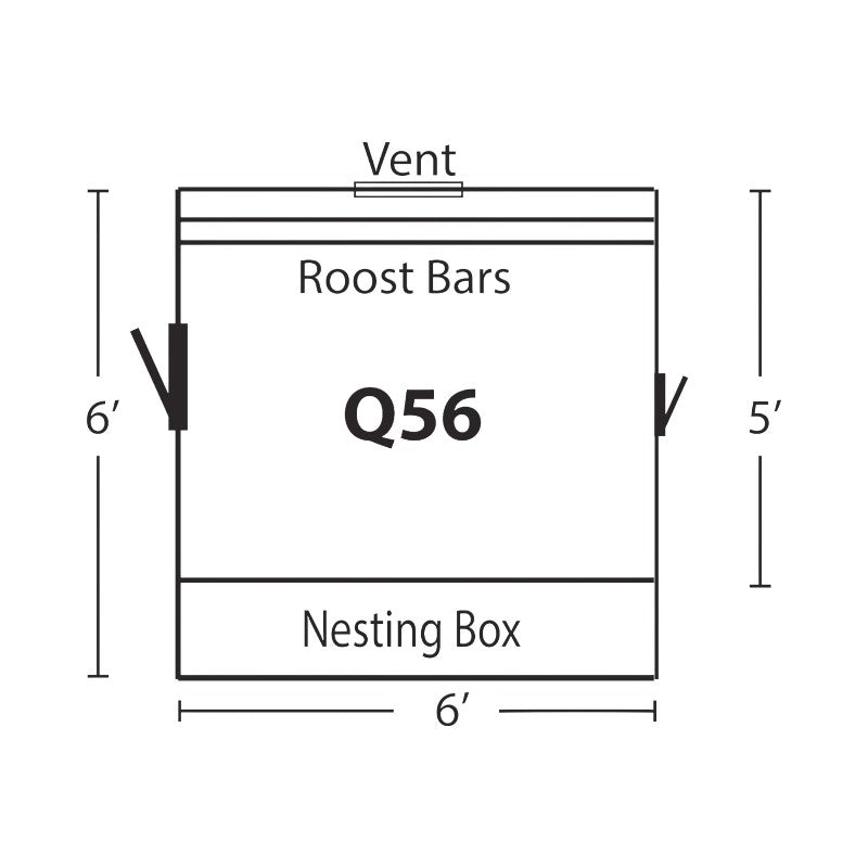 Hen House Collection Quaker Chicken Coop 5 x 6' Q56 dimensions