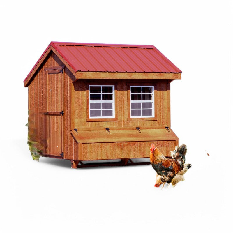 Hen House Collection Quaker Chicken Coop 7 x 8' Q78 board and batten front