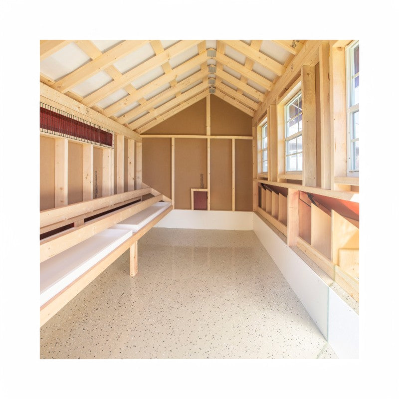 Hen House Collection Quaker Chicken Coop & Large Run Q1032C inside view