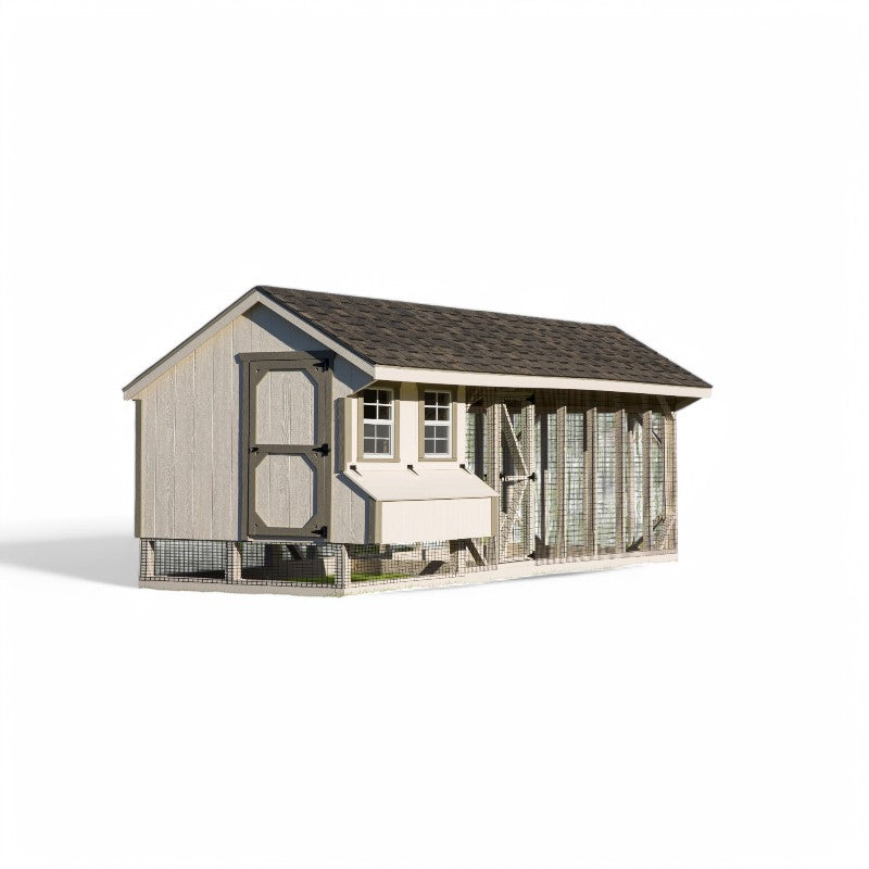 Hen House Collection Quaker Chicken Coop & Large Run Q720C front LP