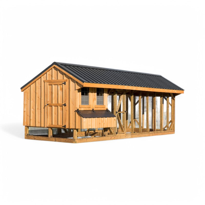 Hen House Collection Quaker Chicken Coop & Large Run Q724C front