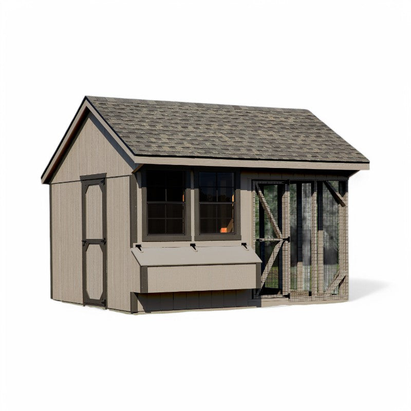 Hen House Collection Quaker Chicken Coop & Run 10 x 12' Q1012C front