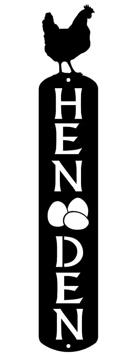 The Metal Peddler HEN DEN Chicken Theme Vertical Metal Sign #4