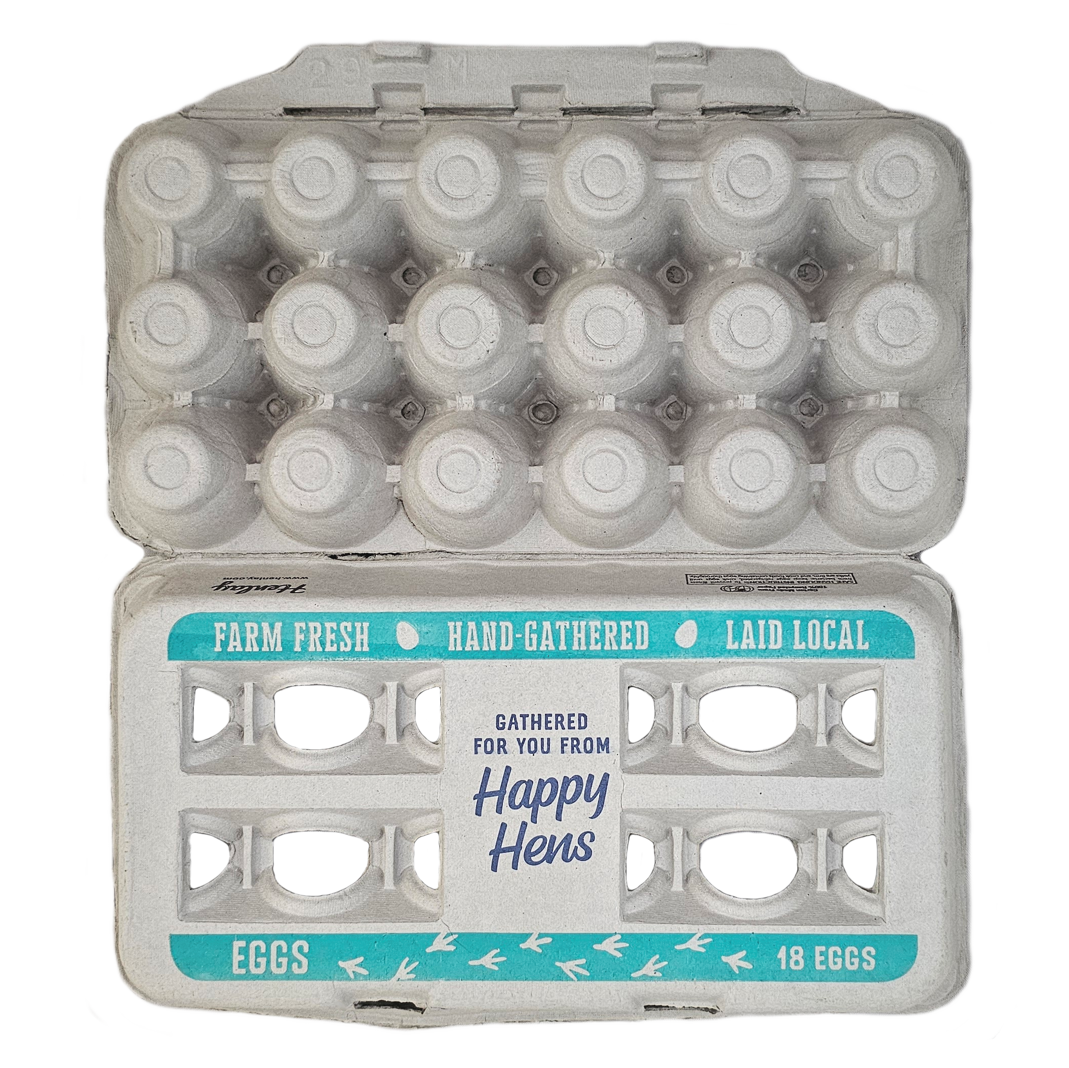 Henlay 18-pack farm-fresh egg carton for 18 large chicken eggs