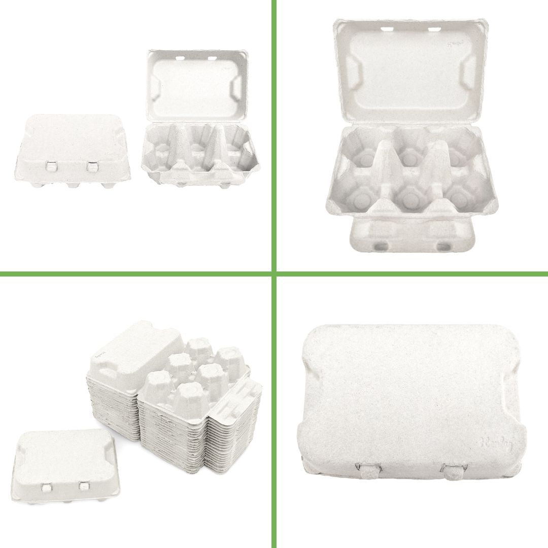 Henlay 6-count duck egg carton made from 100% recycled cardboard